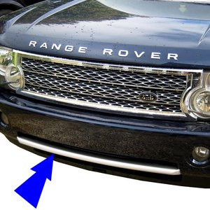 Range Rover L322 "2010 look" Front Bumper Strip - Silver Preview